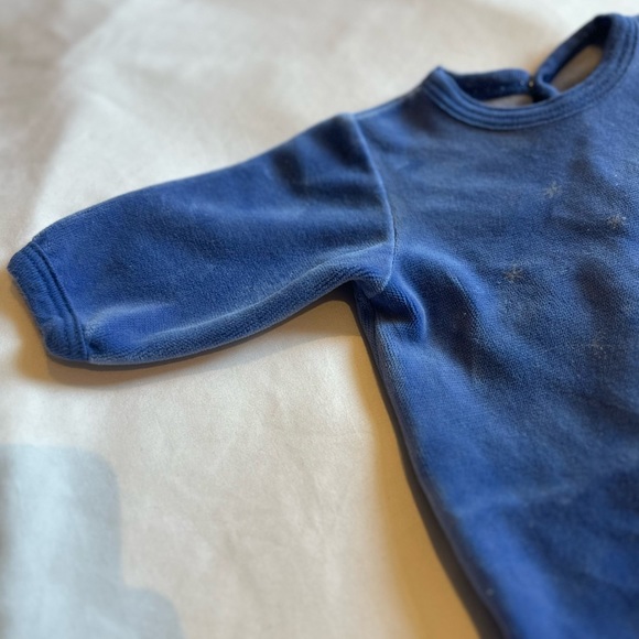 Petit bateau blue velour constellation footed onesie - Picture 7 of 8